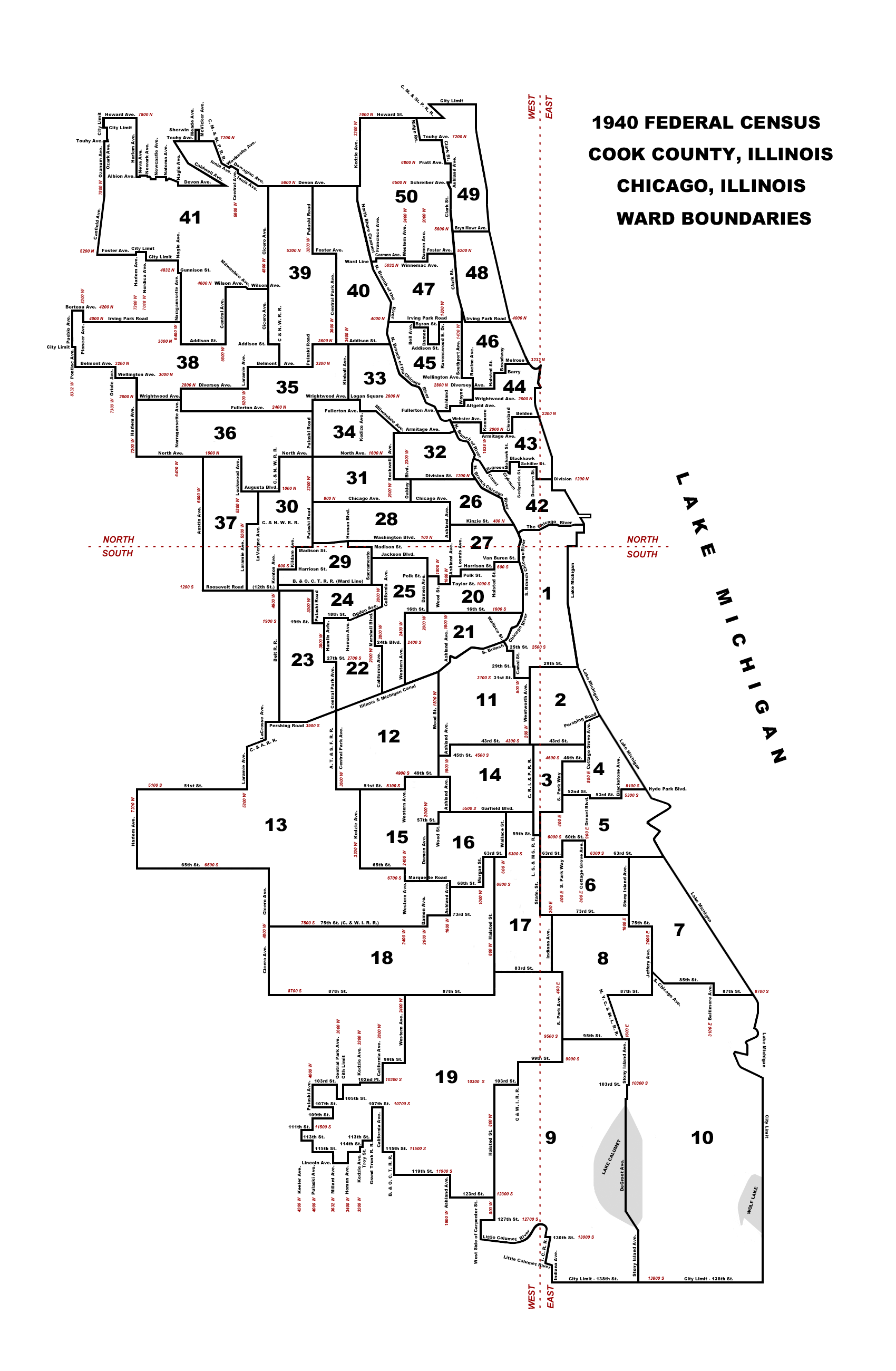 1940 Ward Boundary Map